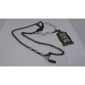 Be Still & Know Necklace With Antique Brass Chain & Bird Pendant
